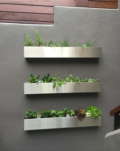 stainless steel floating wall planter box|stainless steel planter boxes.